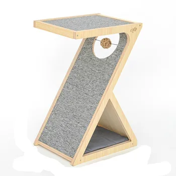 

Multi-functional cat's house four seasons available solid wood cat climbing rack simple double-layer platform