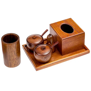 

Storage Box Set Tissue Box Sugar Salt Seasoning Box Chopsticks Rest Japanese Drainer Holder Organizer