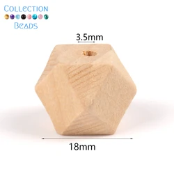 Natural Wood Beads - Round Spacer Wooden Pearls for DIY Jewelry and Handmade Accessories (18mm 20pcs)