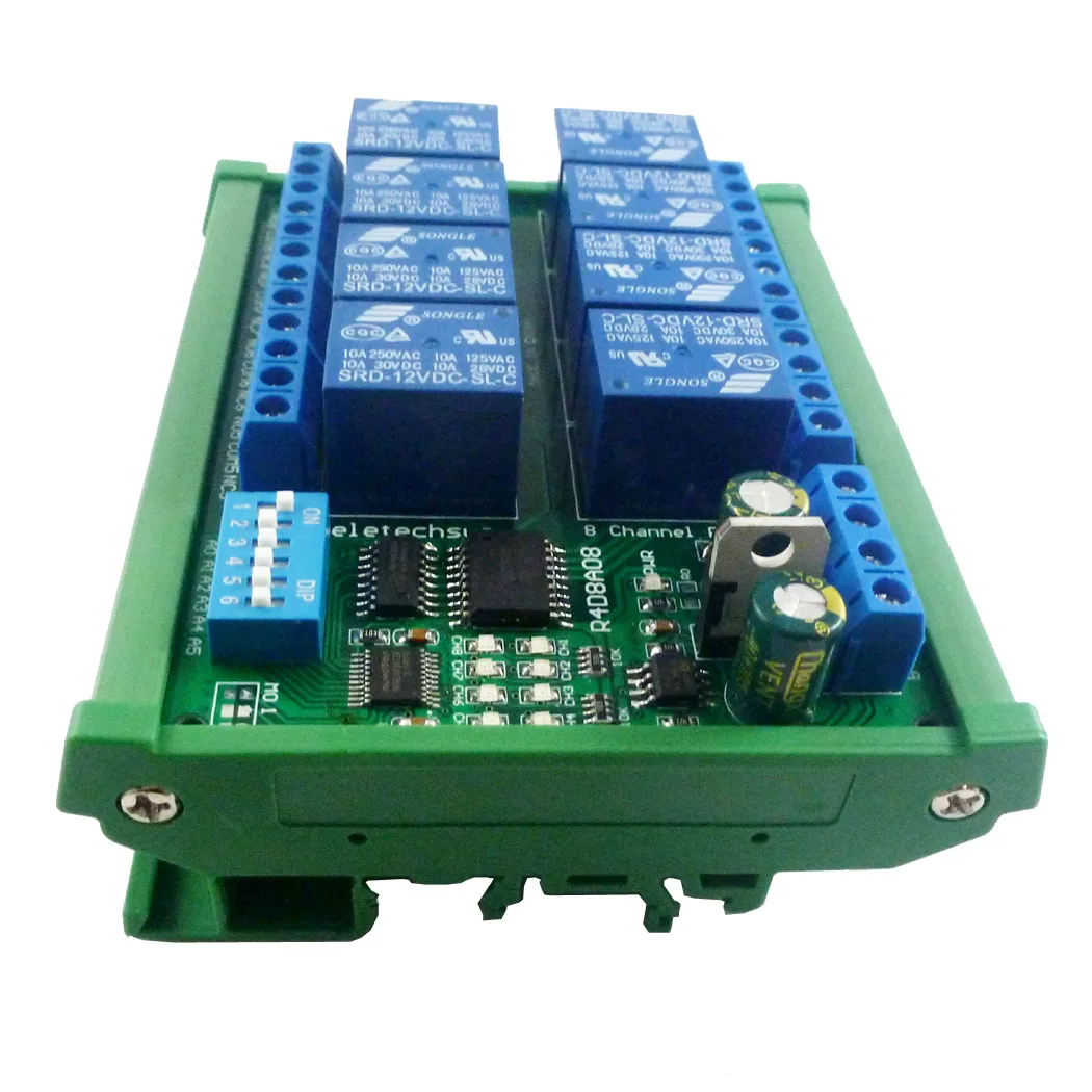 DC 12 В 8 каналов RS485 релейный модуль Modbus RTU UART переключатель дистанционного
