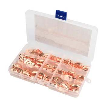 

50PCS Wire Bare Copper Lug Ring Terminals Battery Wire Welding Cable