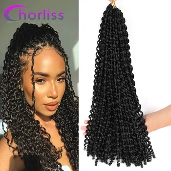 

Passion Twist Crochet Hair Ombre Synthetic Braiding Hair Bulk 18Inch Chorliss Bohemian Pre Twisted Crochet Braid Hair Extensions
