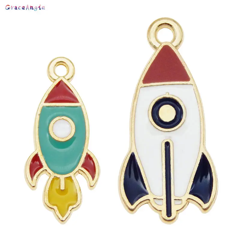 2 шт. эмалированные Подвески в виде ракеты для изготовления ювелирных изделий |
