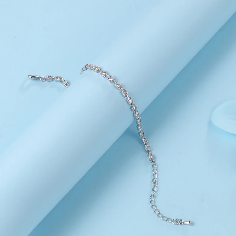 WEIMANJINGDIAN New Arrival Square Shape Cubic Zirconia CZ Zircon Crystal Tennis Bracelet for Women Bride or Bridesmaid