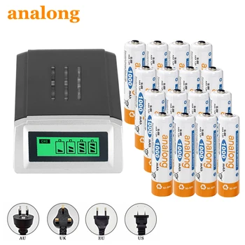 

16 X analong AAA Battery Ni-MH 1.2V 1000MAH AAA Rechargeable Battery Batteries 3A Bateria Baterias + LCD Charger