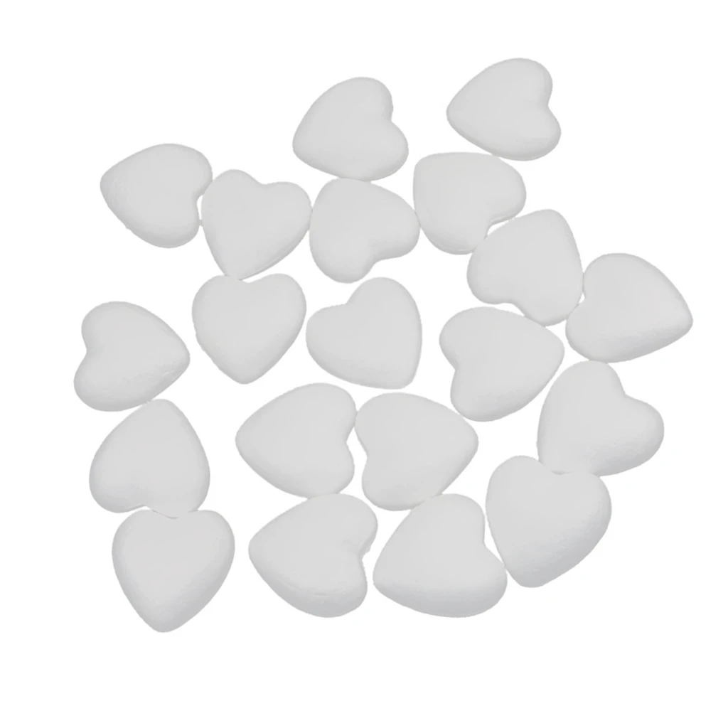 Pack of 20 60mm White Modelling Craft Polystyrene Foam Love Heart Styrofoam Ball Wedding DIY Decoration | Дом и сад