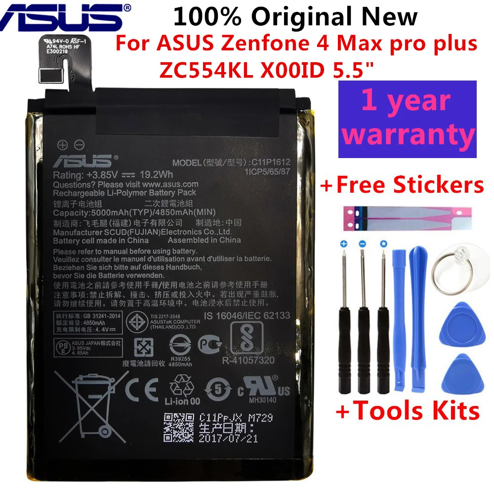 Asus C11p1612 Original Battery For Asus Zenfone 4 Max Pro Plus Zc554kl X00id 5 5 5000mah High Capacity Tools Mobile Phone Batteries Aliexpress