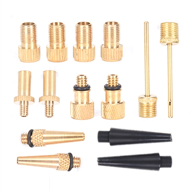 14pcs Bicycle Valve Conversion Nozzles Presta to Schrader Valve Adapter SV AV DV Bicycle Pump Needles Bike Valve Converter