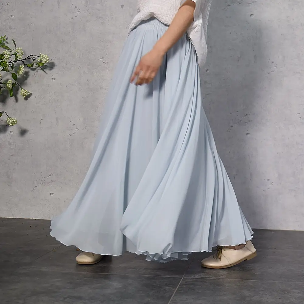 

Multilayer INS Fairy Skirt Korean-style Skirt 2019 Summer New Style Retro CHIC Long Chiffon Mopping Skirt