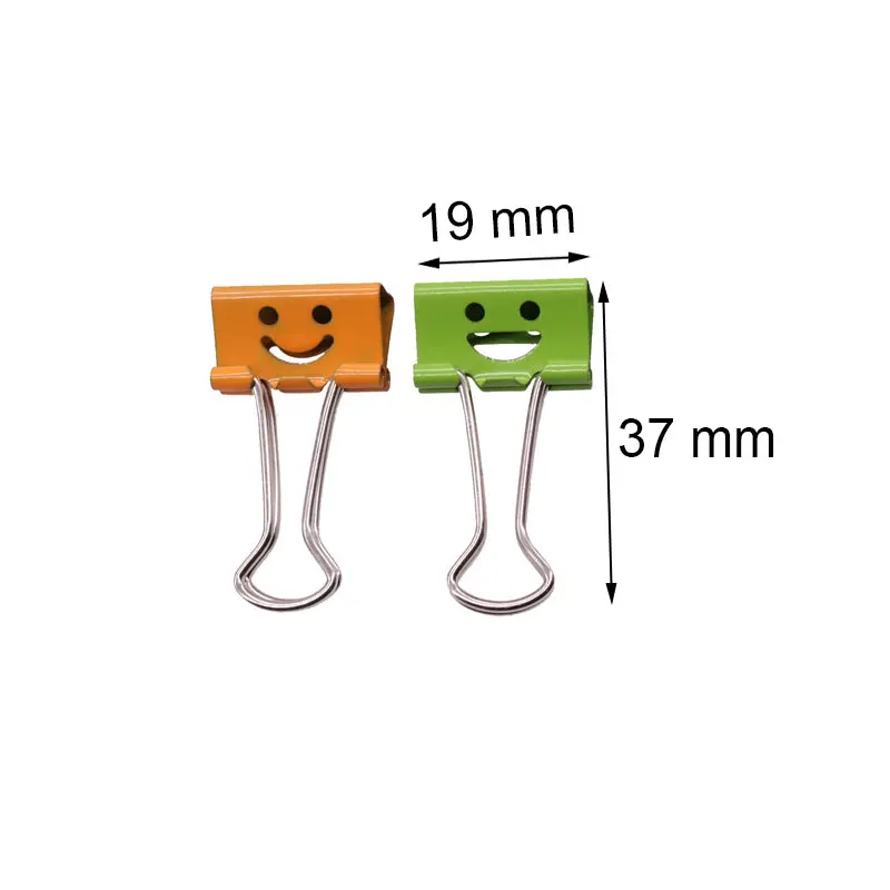 10 шт./кор. зажимы для смайлика 19 мм Ширина Многоцветный металлический держатель для заметок для домашнего хранения зажим для школьных канцелярских принадлежностей переплет