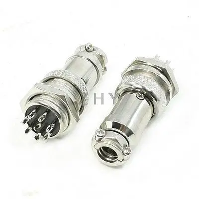 

16mm Panel Mounting 8 Pin Male Female Metal Aviation Connectors Plugs 2 Pcs