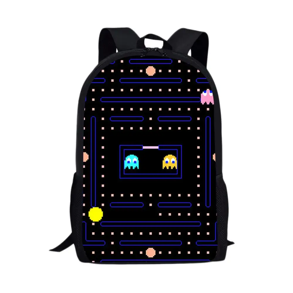 WHEREISART Pacman Ретро сумка для видеоигр детские школьные сумки Наплечные сумки с принтом дорожные Рюкзаки Сумка для студентов для девочек и мальчиков на заказ