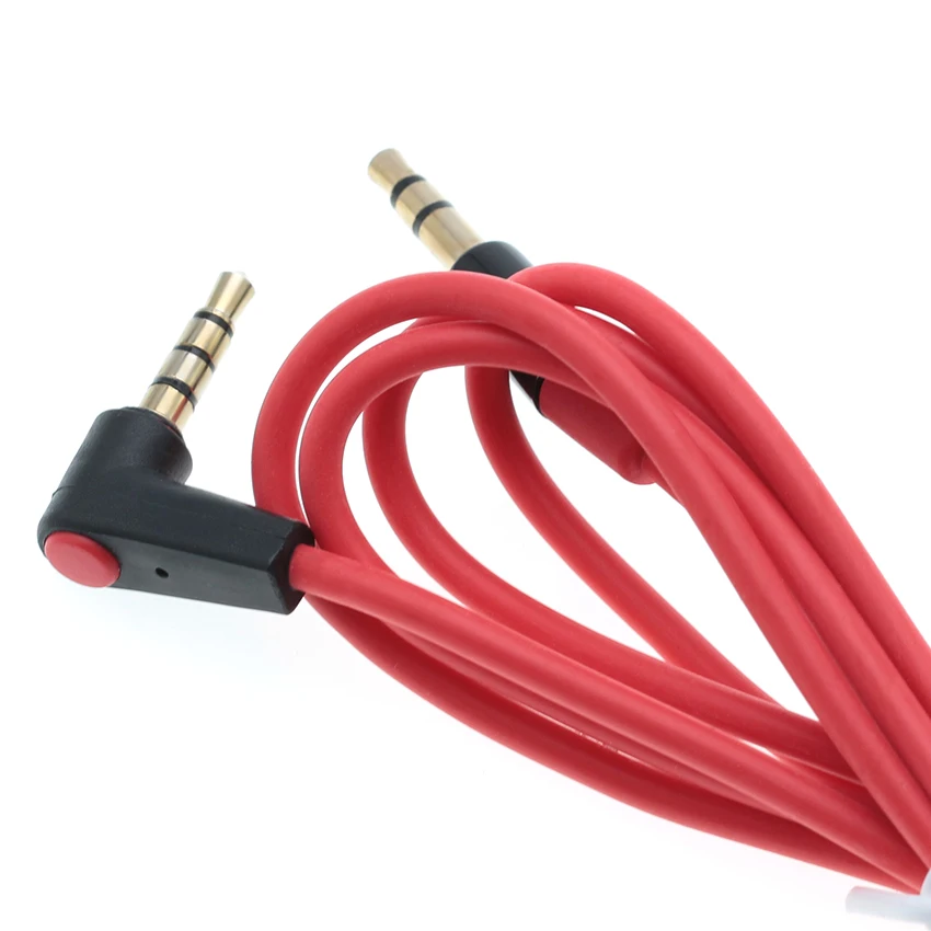 100pcs lot Elbow 3 5mm Audio Cable Male To Male Extension Cable Aux Jack to Jack Gold Plated Cable For Headphone Speaker