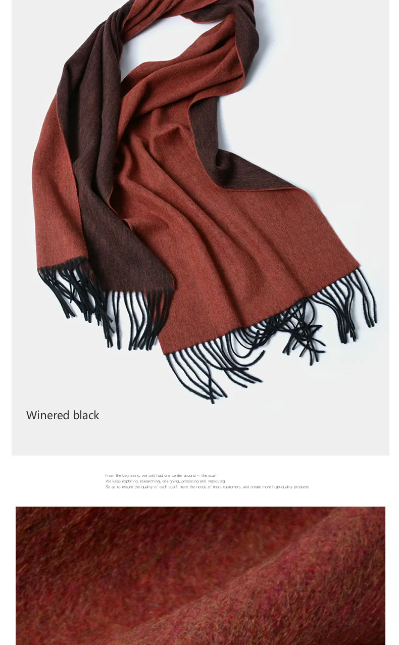 Шерстяной шарф женский брендовый зимний шарф плотные теплые шарфы Зимние Женские однотонные шарфы из пашмины с кисточками