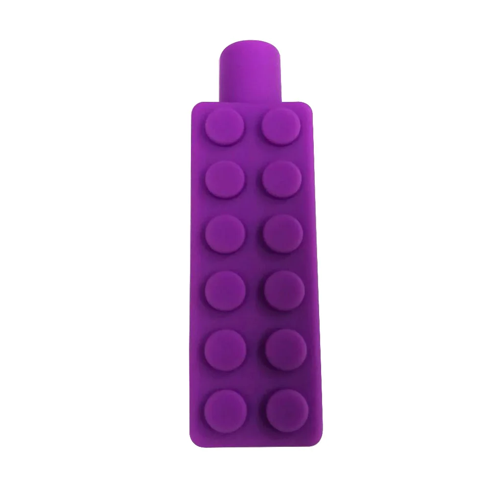 Силиконовый кирпич пищевого качества стоматологический уход детский Прорезыватель своими руками кулон игрушки-Жвачки колпачок аксессуары палка детское ожерелье-прорезыватель подарок - Цвет: Purple Pen Cap