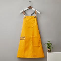 New Fashion Canvas Kitchen Aprons For Woman Men Chef Work Apron For Grill Restaurant Bar Shop Cafes Beauty Nails Studios Uniform