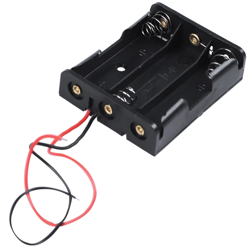 Черный пластиковый чехол-держатель с пружинным зажимом 3x1 5 V AA | Электроника