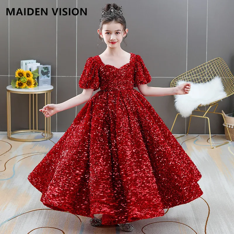 Детские Платья вечерние ринки свадебное платье великолепное бархатное детское