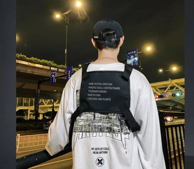 남자에 대 한 100 개/대 가슴 가방 반사 Streetwear 힙합 가슴 장비 가방 패션 Uni전술 직사각형 여행 가슴 가방