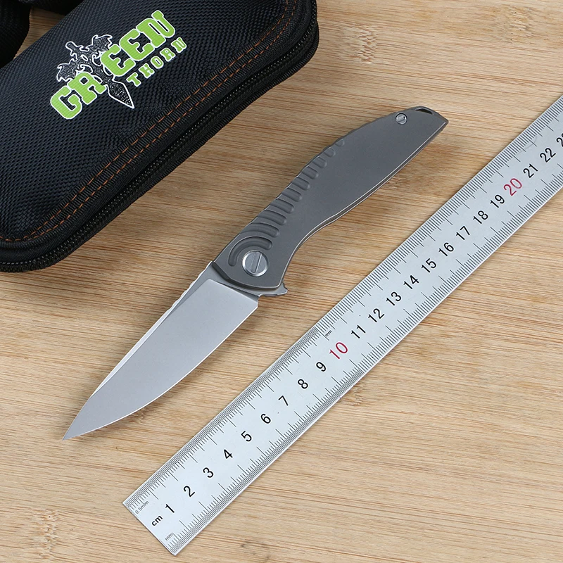 Green thorn &quotneon&quot R20 D2 blade TC4 titanium handle practical folding knife outdoor camping hunting EDC tool | Инструменты