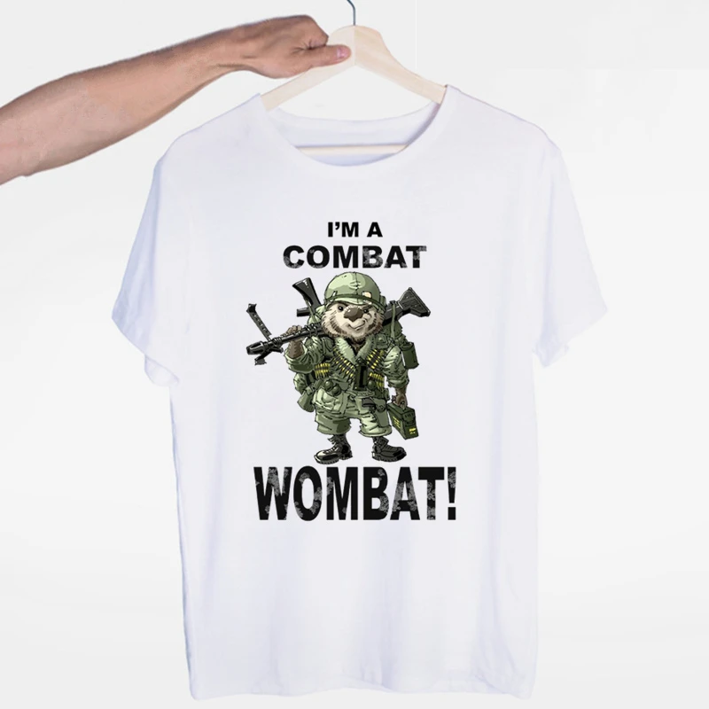 Футболка Wombat с забавным дизайном для мужчин и женщин удобная дышащая футболка
