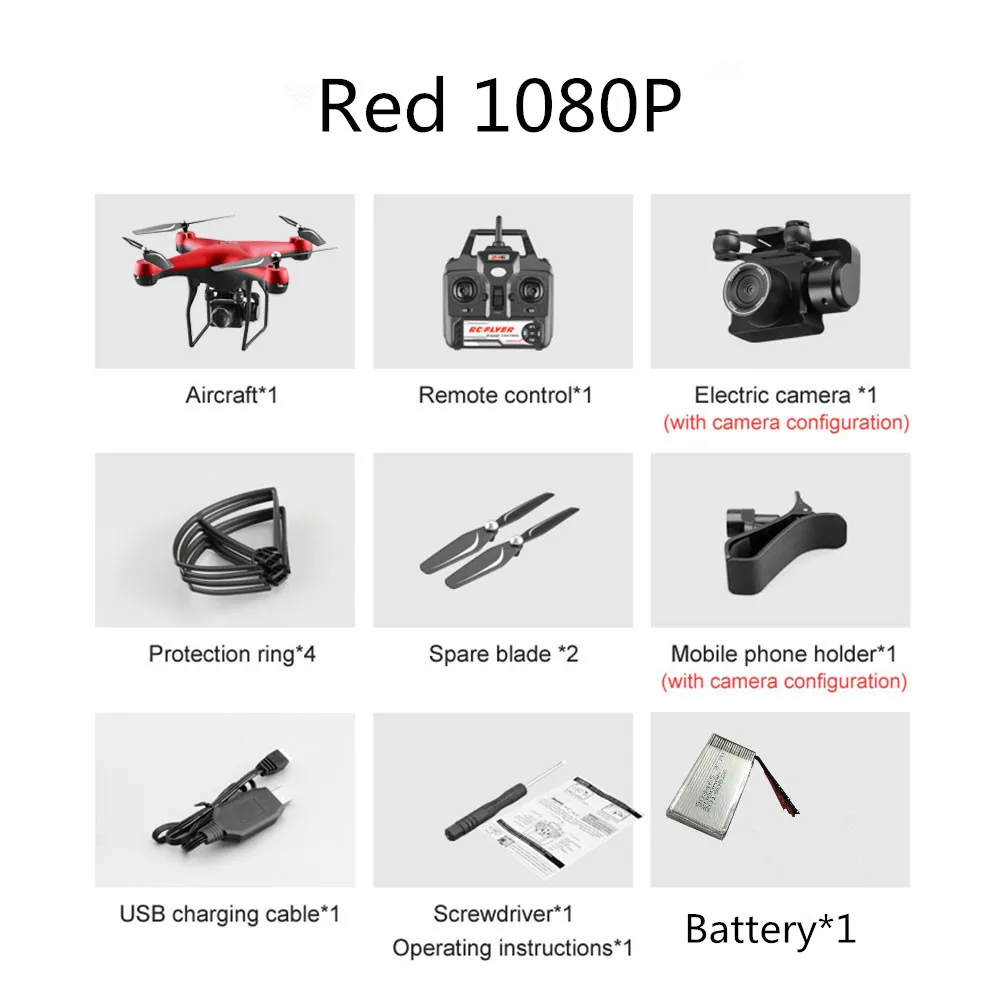4 K/1080 P Дрон с камерой HD Квадрокоптер, Дрон селфи Wifi FPV Дрон Профессиональный беспилотник полета 20 минут RC вертолет - Цвет: Red 1080P 1B