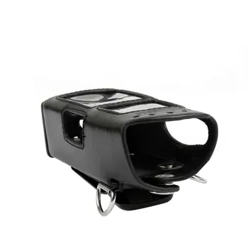 

Portable Walkie Talkie Hands Free Work Accessories Police Fireman Hard Leather Case Solid Adjustable Strap For MTP850 Radio