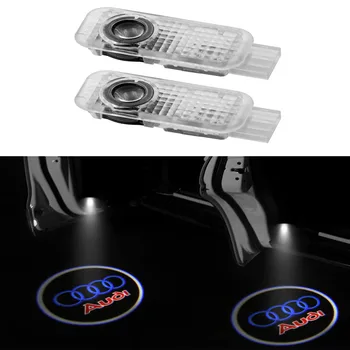 

2Pcs LED Car Door Logo Light 3D Ghost Shadow Welcome Lamp Logo Laser Projector Lamp For audi a3 a4 a5 a6 a7 a8 Q3 Q4 Q5 Q6 Q7 b8