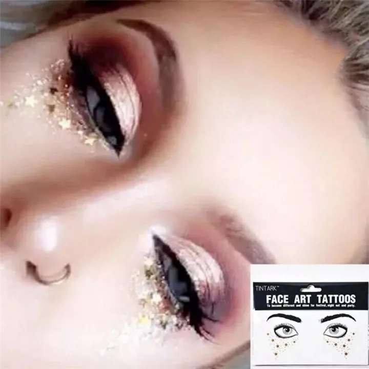 6   Waterproof Rhinestone Face Stickers For Women Masquerade Party Decor Colorful Crysta Tattoo Eyebrows Face Stick Diy Jewelry