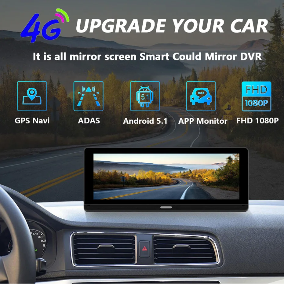 Автомобильный видеорегистратор QUIDUX " ips 4G ADAS камера gps FHD 1080P Android видеорегистратор Автомобильный видеорегистратор с двумя объективами и обратным изображением