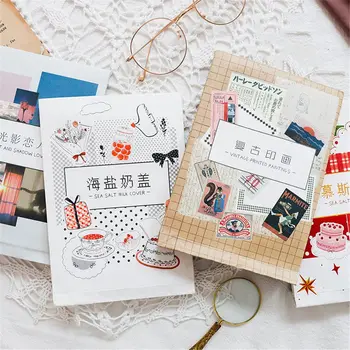 

100sheets Cute Vintage Writable Stickers Kawaii Stationery DIY Diary Scrapbooking Decorative Stickers Writing Card Notepad Label