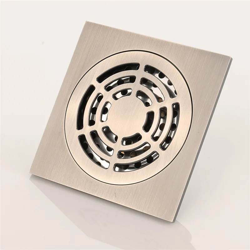 

Bathroom Floor Drain Deodorization Type Shower Drain Cover Shower Drains Brass Water Stopper Sewer Cover 10x10cm Square Drainer