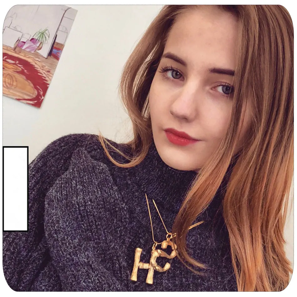 UMODE, первоначальное ожерелье с буквами, Женская цепочка золотого цвета, модное длинное ожерелье s, большое подвесное Броское ожерелье в богемном стиле BN0005