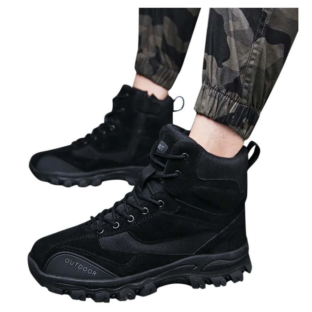 Мужская обувь; Новинка; модные ботинки; zapatos de hombre; мужские ботинки с высоким берцем для альпинизма; водонепроницаемые парусиновые однотонные ботинки для альпинизма