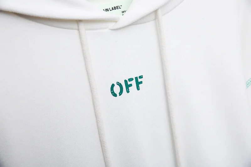 Off-white Ow зеленые клетчатые хлопковые мужские толстовки с квадратным принтом спортивные женские пальто с капюшоном