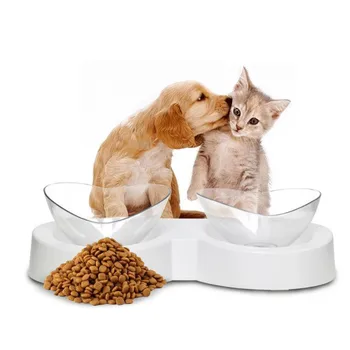 

2020 New Pet 360 Degree Rotation Protection Cervical Spine Eating And Drinking Cat Bowl White Single Bowllydg