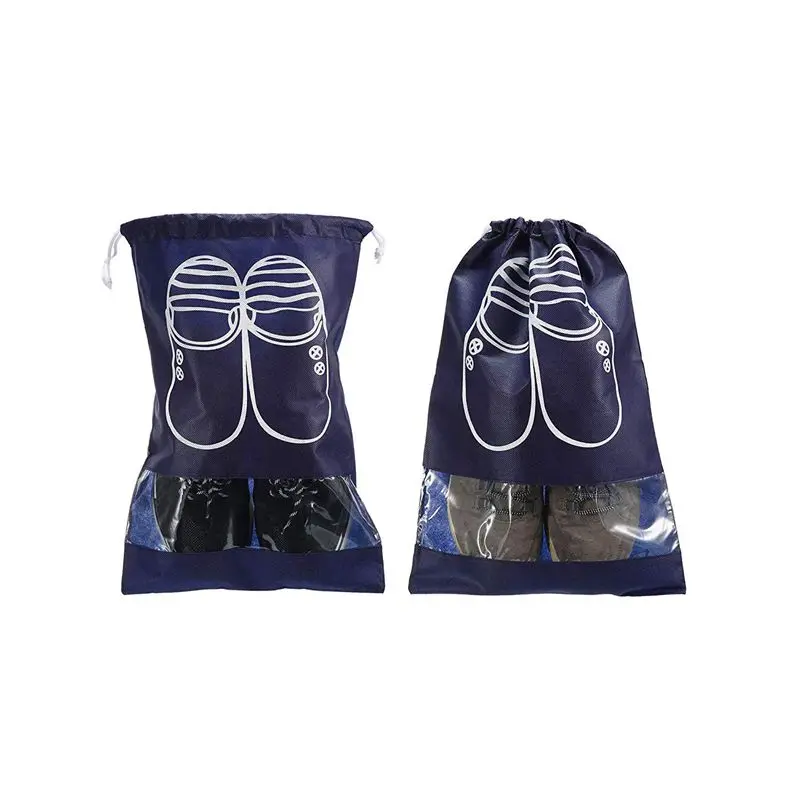 12 Pieces 2 Sizes Shoes Bag Shoe Organizer Bag Storage Dust-proof Shoe Bags with Drawstring for Women and Men