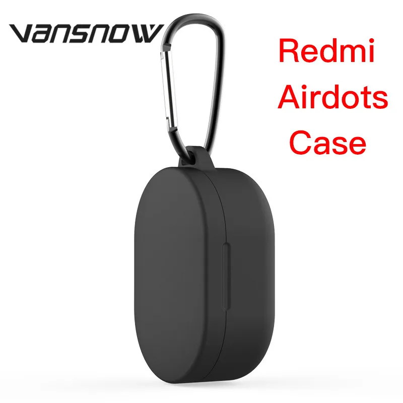 8 стилей для Redmi Airdots силиконовый защитный чехол беспроводной Bluetooth чехол для наушников с крючком для Redmi Airdots чехол - Цвет: Redmi airdots Black
