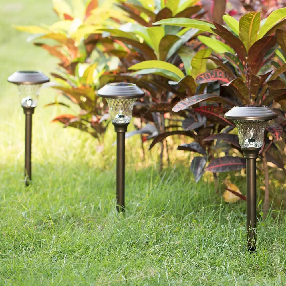 Pack Solar Lights Bright Pathway Outdoor Garden Stake Glass Stainless  Steel Waterproof Auto On/Off White Wireless AliExpress