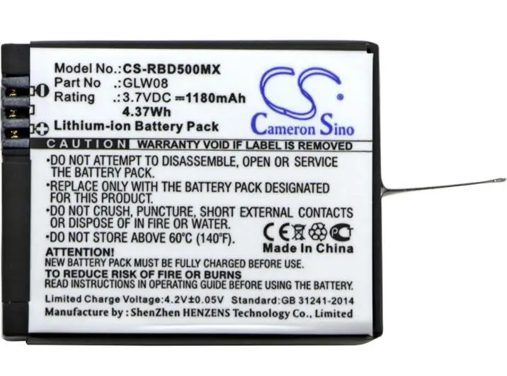 Original Akku Für Rollei 500 & 500 Sunrise ActionCam | 3,7V 1180mAh Li-Ion