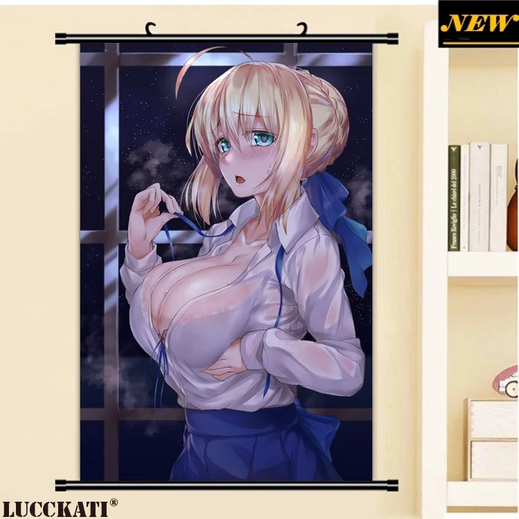 4 artoria_pendragon_(lancer) bra breast_hold cleavage fate_grand_order hirasawa_seiji open_shirt see_through_副本