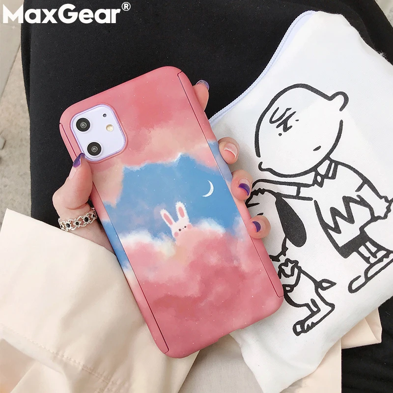 360 полный защитный чехол для iPhone 11 Pro XS Max X XR 6 S 7 8 Plus 5 5S SE художественные чехлы с