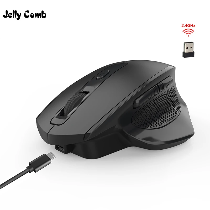 Cheap Jelly Comb Rechargeable 2.4G Wireless Gaming Mouse Ergonomic Design 6 Buttons Silent 4000193689933