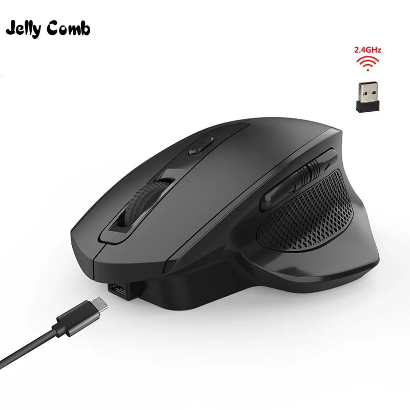 Мышь Компьютерная Jelly Comb аккумуляторная беспроводная Бесшумная 2 4 г 6 кнопок|Мыши|