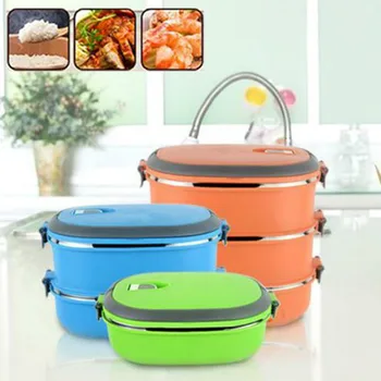 

Multilayer Thermal Lunch Box Bento Lunchbox Solid Bowls Stainless Steel Food Container Kitchen Dinnerware Heated Storage Kids