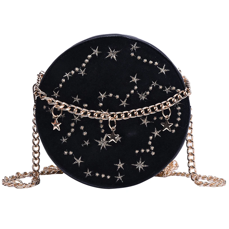 

iVog New Arrival Everyday Ladies Ladies Shoulder Messenger Handbag Black louis Chain Clutch Round Bags for Women 2019