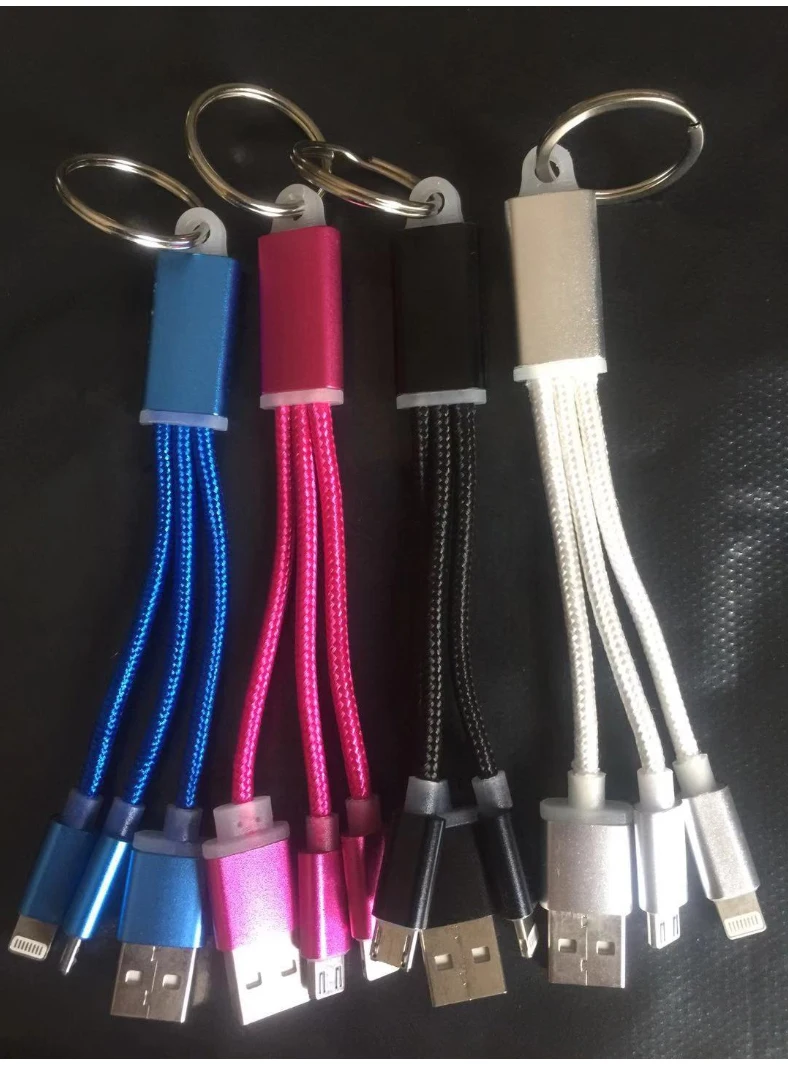 100 шт/партия смешанные цвета Iphone 2в1 usb-брелок Android type-C брелок Iphone htc брелок