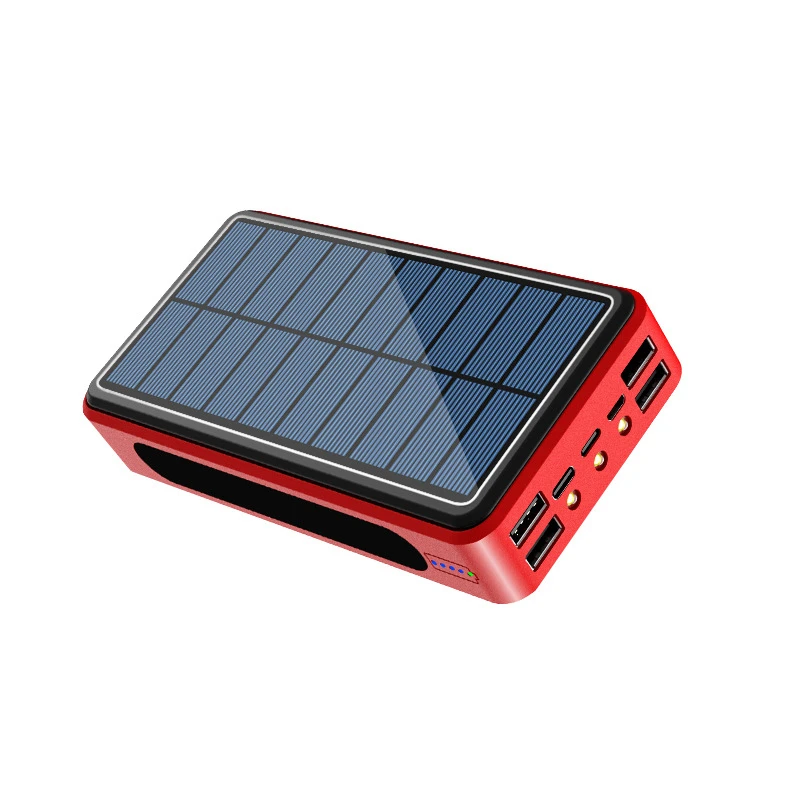 power bank 20000mah Solar Panel Powerbank 50000mAh with Flashlight Portable Charger 4 USB Type C Poverbank For iPad iPhone Samsung Xiaomi Power Bank top power bank