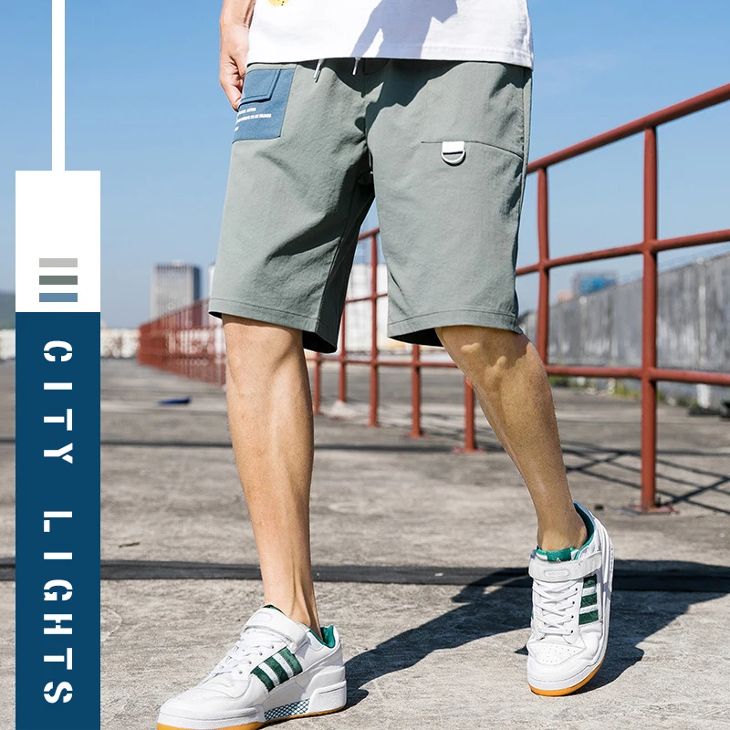 

Men's Summe Comfortable Cargo Shorts Drawstring Elastic Waist Casual Shorts Knee Length Multi Pocket Sports Loose Shorts Men