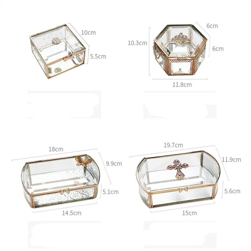 Роскошная креативная стеклянная шкатулка для ювелирных изделий в европейском